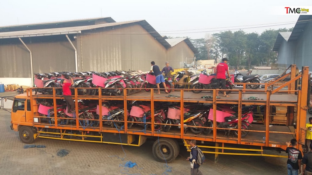 Proses Pengangkutan Motor Mudik Balik Bareng Honda 2018 sudah dimulai